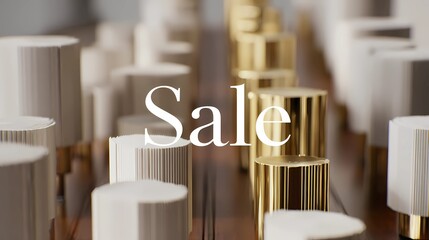 Modern minimalist layout showing "Sale" as a standalone word, conveying urgency and clarity for product marketing.