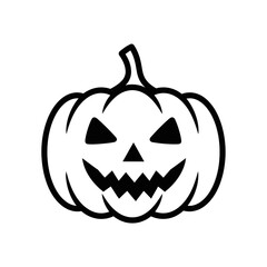 Fototapeta premium Vector Halloween Pumpkin Icon with Scary Face