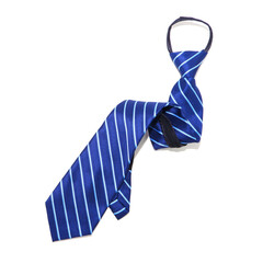 stripped pattern zipper tie folded isolated on white background 