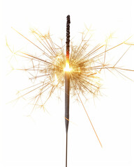 Celebration fireworks sparkler isolated on a white background