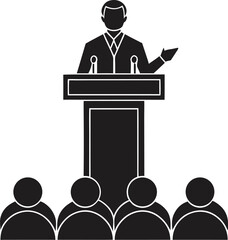 people giving speech silhouette vector illustration