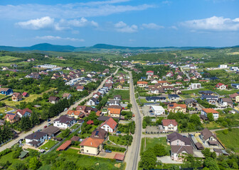 Aerial view of the Soarelui (Sun) neighborhood in Bistrita city - Romania