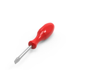 3d visualization, tool and hardware for repair. screwdriver, bolts, nuts.