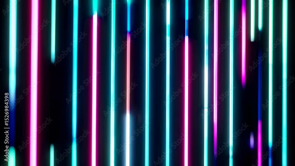 Wall mural futuristic neon gradient pattern with vertical glowing lines blending smooth and radiant colors. min