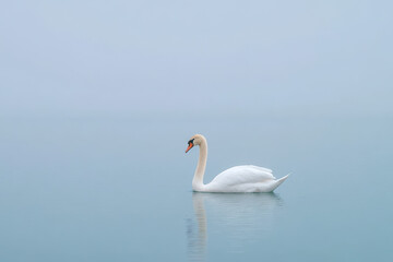 Fototapeta premium serene salt lake in kazakhstan enveloped in mist and fog rich color tones