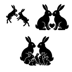 rabbite family , happy bunny, love