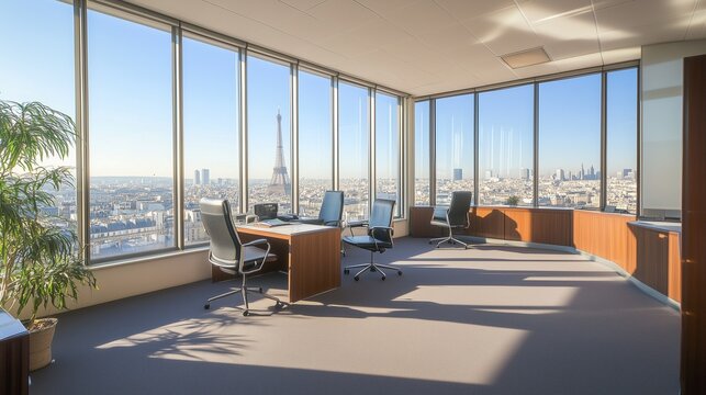 Modern office overlooking Paris