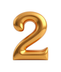 Naklejka premium Isolated number 2 transparent background digital art minimalist design modern aesthetic