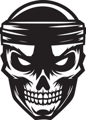 Skull Ninja Vector Illustration of a Skull in Ninja Headband