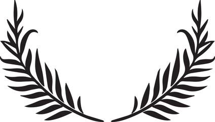 Elegant Black and White Laurel Wreath Design Vector Illustration