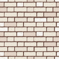 Seamless texture of a beige brick wall. Vector illustration