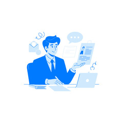 Businessman Analyzing Reports and Charts