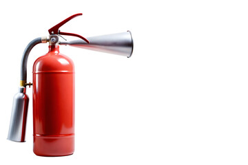 Obraz premium Red fire extinguisher isolated on a white background png ai generated