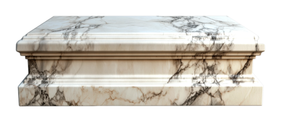 Elegant marble tombstone cemetery product display outdoor eye-level memorial concept isolated on transparent background