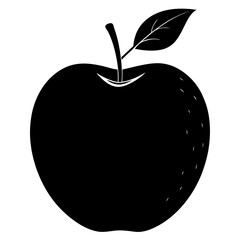 vector illustration of an apple silhouette on white background