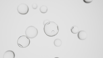 Floating bubble. Water drops. 3d rendering illustration not AI