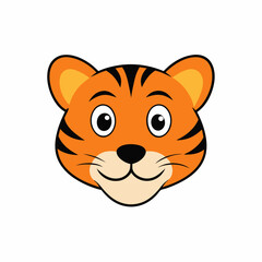 Cute tiger head vector 