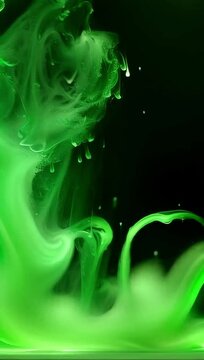 green smoke on black background
