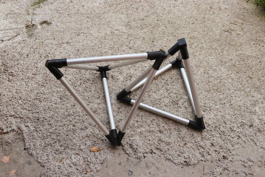 triangular tripod, triangular metal-plastic stand