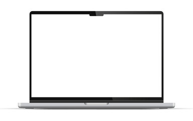 Modern laptop mockup front view, isolated on white background. Notebook mockup for ui ux app and website presentation Stock Vector illustration.