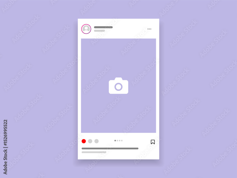 Poster social media carousel post template mockup. mobile app interface with blank pictures, editable posts