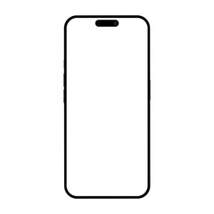 Realistic smartphone mockup. Mobile phone vector with isolated on white background. Device front view. 3D mobile phone with shadow. Realistic, high quality smart phone mockup for ui ux presentation.