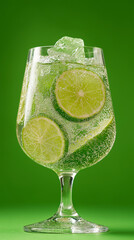 refreshing mojito filled with lime slices