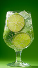 refreshing mojito filled with lime slices