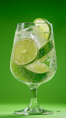 refreshing mojito filled with lime slices