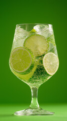refreshing mojito filled with lime slices