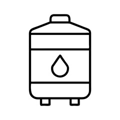 Fototapeta premium Water tank with drop symbol in minimalist line art style 