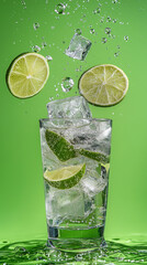 refreshing mojito filled with lime slices