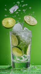 refreshing mojito filled with lime slices