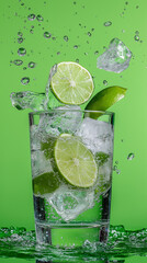 refreshing mojito filled with lime slices