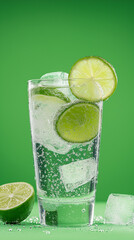 refreshing mojito filled with lime slices