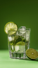 refreshing mojito filled with lime slices