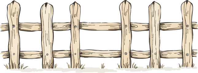 Watercolor vector illustration of a fence.