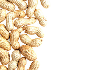Healthy snack ideas featuring raw peanuts kitchen food bright close-up cut out on transparent background
