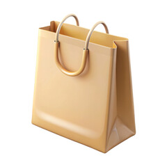 Beige shopping bag mockup isolated on transparent background