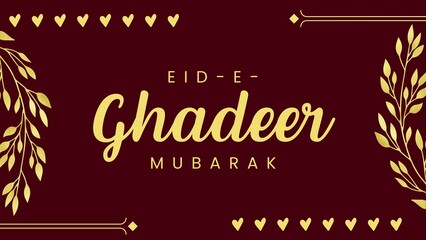 Eid e ghadeer mubarak card design, shia muslim happy event ghadir celebration banner background