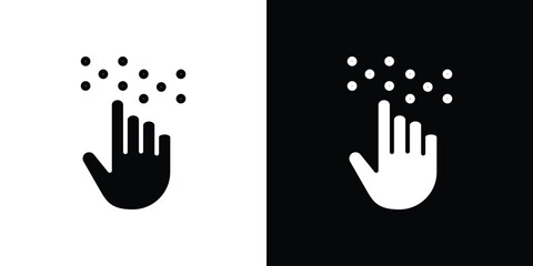 Braille icon in flat version on black and white background
