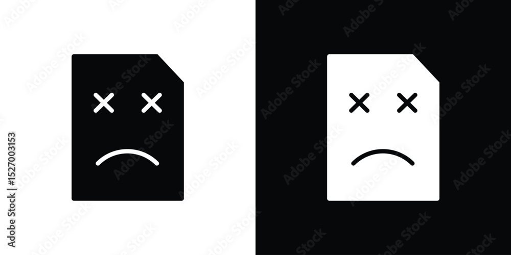 Fototapete broken image icon in flat version on black and white background