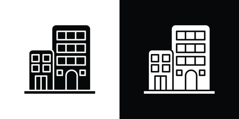 Build icon in flat version on black and white background