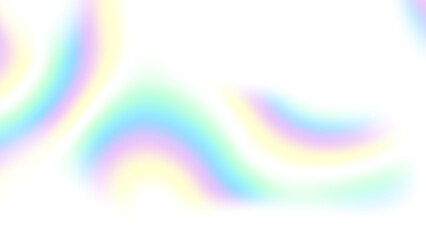 Blurred rainbow light refraction texture overlay effect for photo and mockups. Organic drop diagonal holographic flare on a white wall