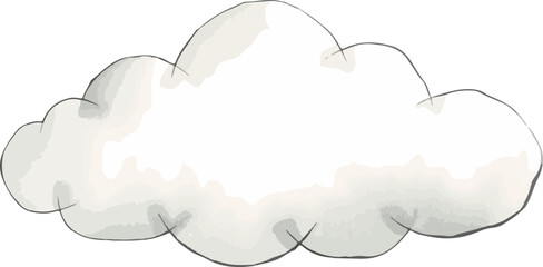 Cloud watercolor vector illustration.