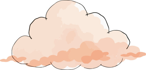 Cloud watercolor vector illustration.
