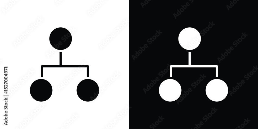 Fototapete Code branch icon in flat version on black and white background