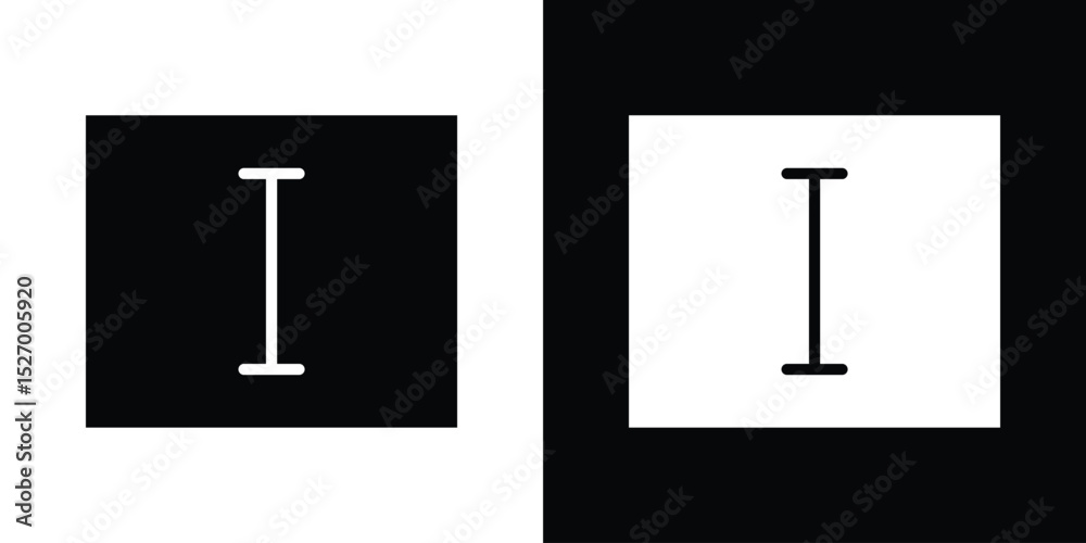 Fototapete cursor text icon in flat version on black and white background
