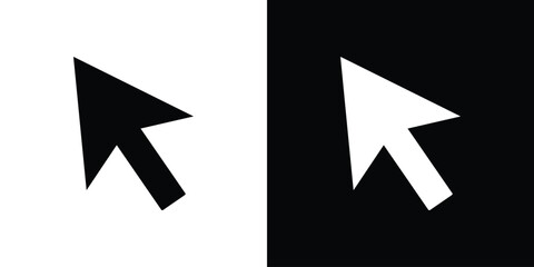 Cursor icon in flat version on black and white background
