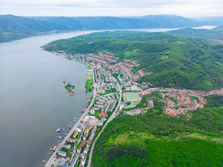 Orsova city and Danube river, Romania